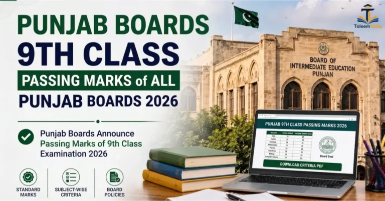 9th Class Passing Marks of All Punjab Boards 2026