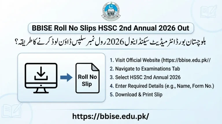 BBISE Roll No Slips for HSSC 2nd Annual Exams 2026 Released