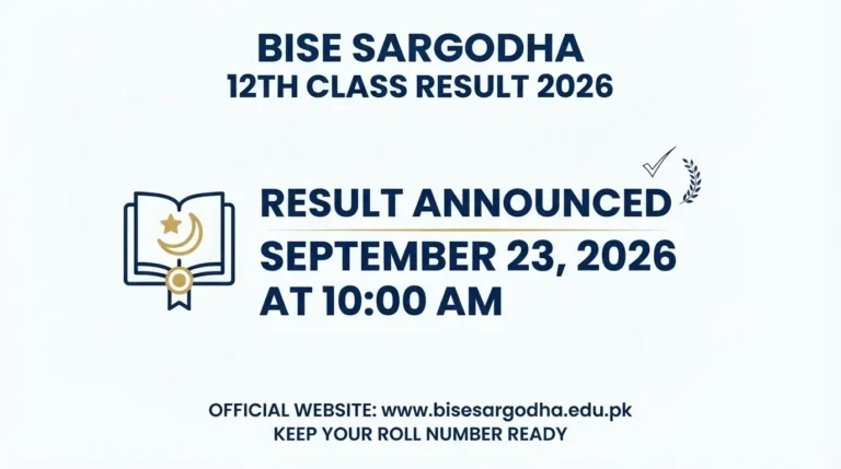 BISE Sargodha 12th Class Result 2026 Announced