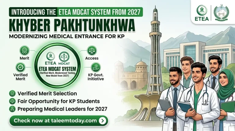 Khyber Pakhtunkhwa to Introduce ETEA MDCAT System From 2027